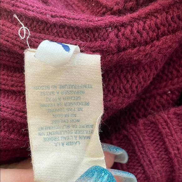 Deep V-Neck Ribbed Sweater - Red - Picture 5 of 5